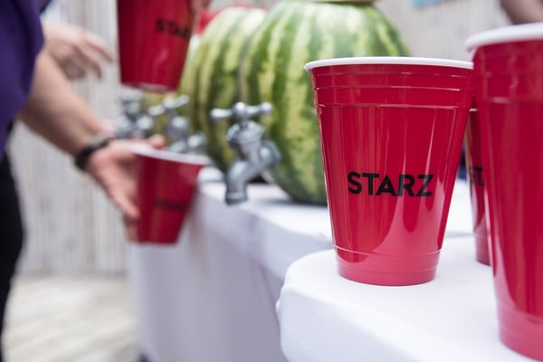 Starz branded drinks for corporate event
