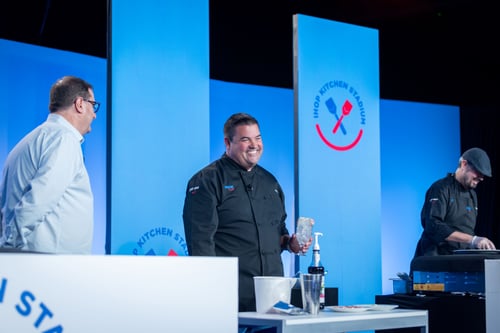 event stage during ihop kitchen stadium drink making demo 