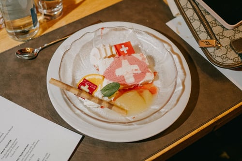 Switzerland themed dessert