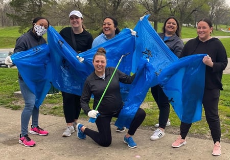 Volunteers cleaning up for Earth Day