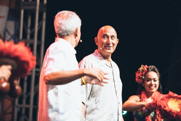 Leadership team on stage at incentive travel event