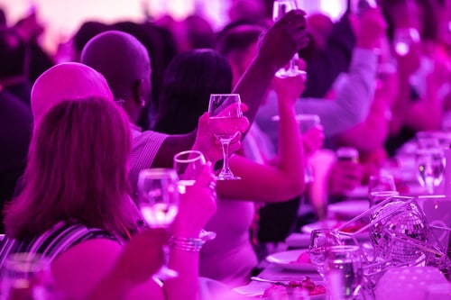 group toast at an event
