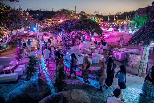 evening outdoor event with engaging lighting