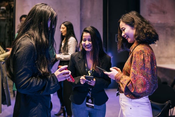 smiling attendees at corporate event