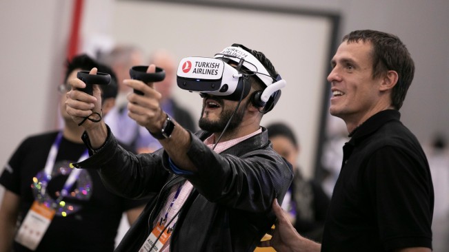 Man uses VR Headset at corporate event