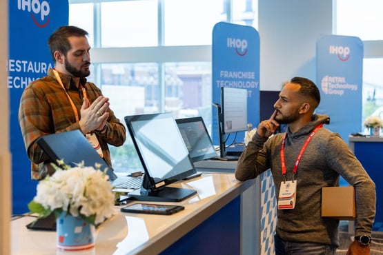 Event attendee checking in at an event for IHOP