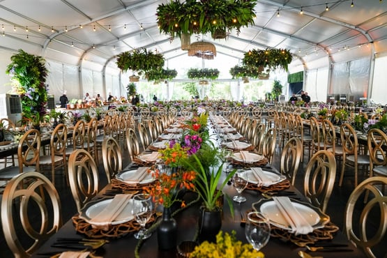 Table settings for food event
